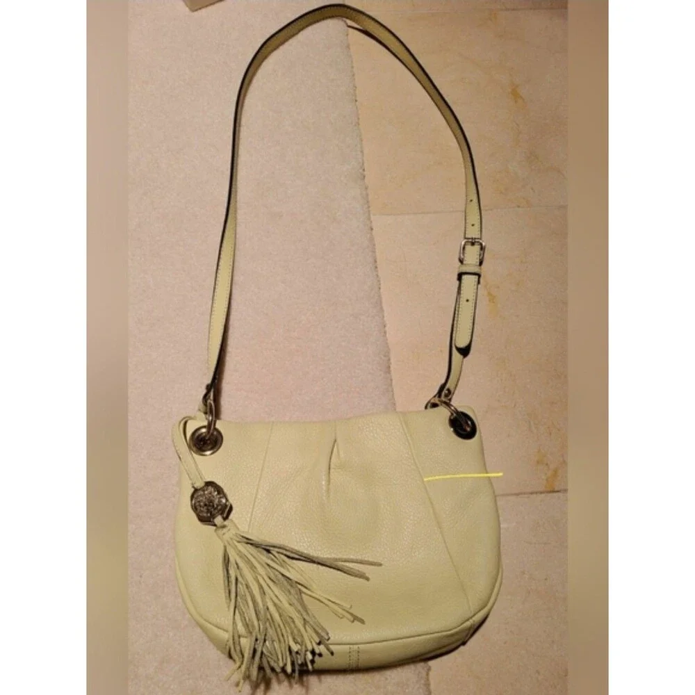 NEW Vince Camuto Mint Yellow Green Crossbody Tassel Charm Purse Handbag